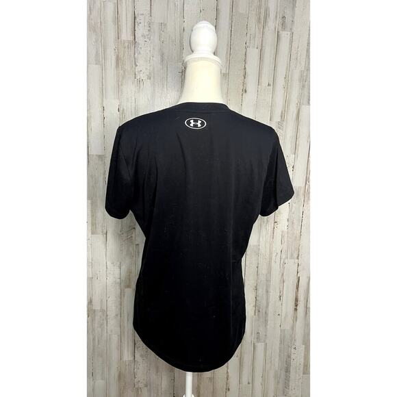 Under‎ Armour Women's Large Black V-Neck Short Sleeve Casual T-Shirt - Picture 4 of 6